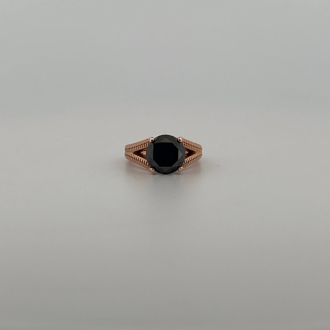 RESALE Large 14kt Gold Native Style Ring with Turquoise and Onyx Inlay, by Don Juan Johnson