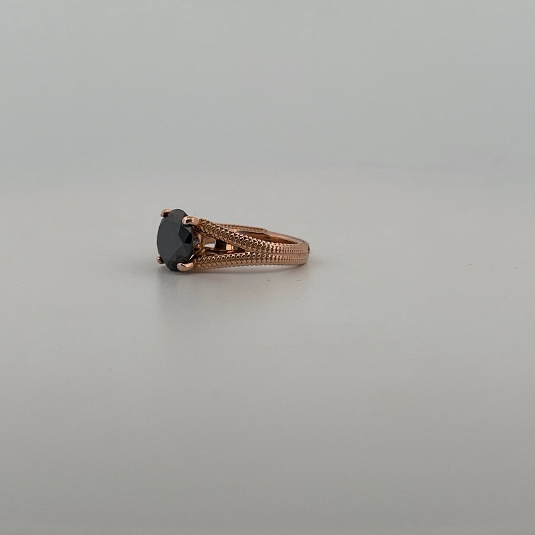 RESALE Large 14kt Gold Native Style Ring with Turquoise and Onyx Inlay, by Don Juan Johnson