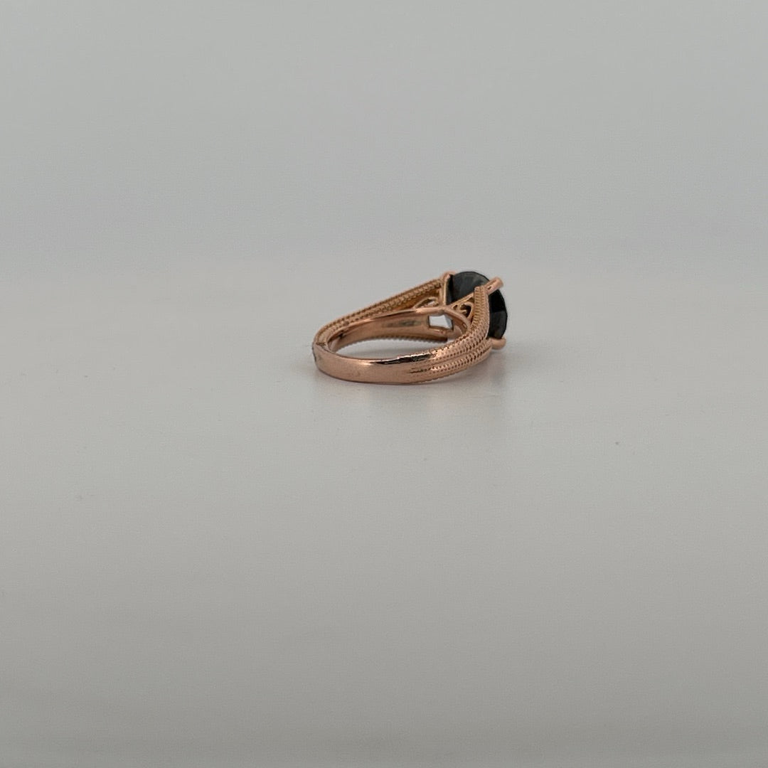 RESALE Large 14kt Gold Native Style Ring with Turquoise and Onyx Inlay, by Don Juan Johnson