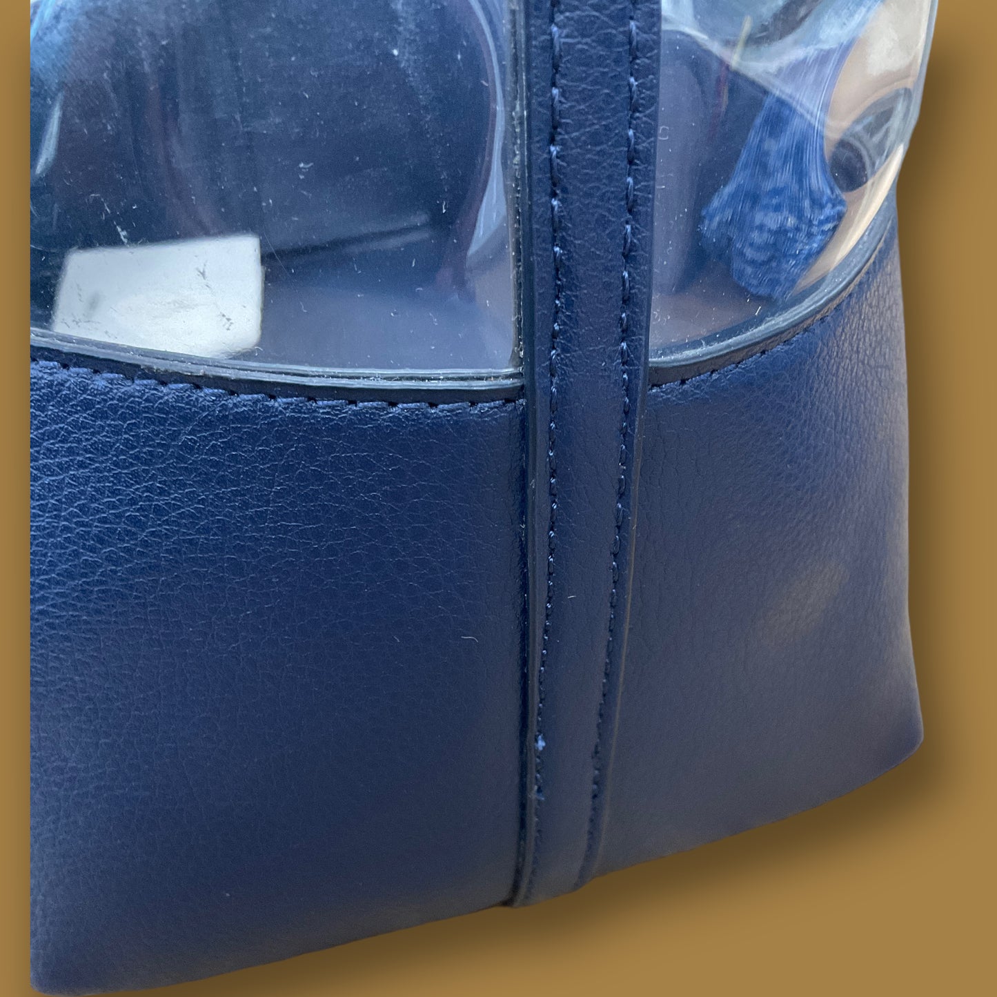 RESALE Kate Spade New York Clear Tote Bag With Removable Inner Navy Blue Bag
