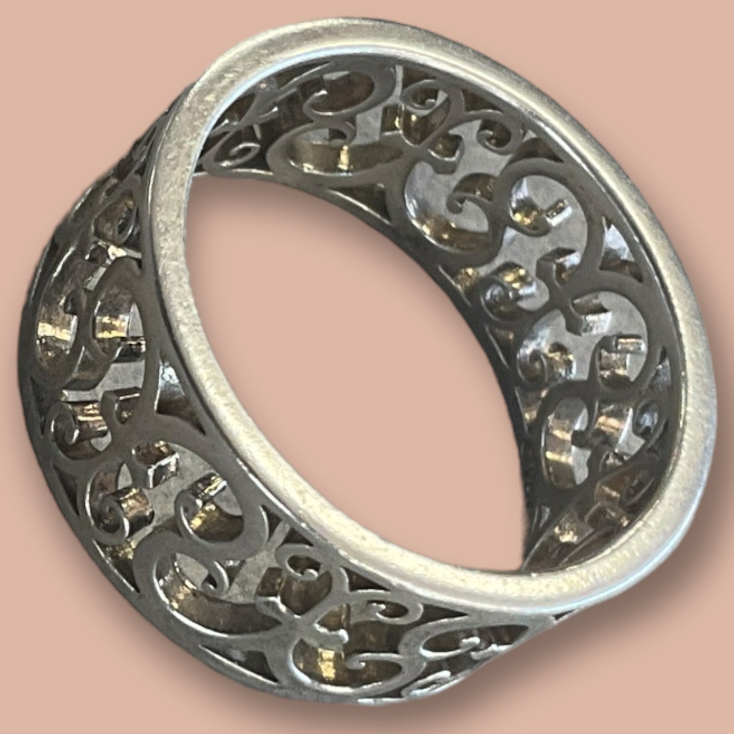 RESALE Tiffany & Co. Enchant Wide Band Scroll Ring Sterling Silver *Size 8.5*