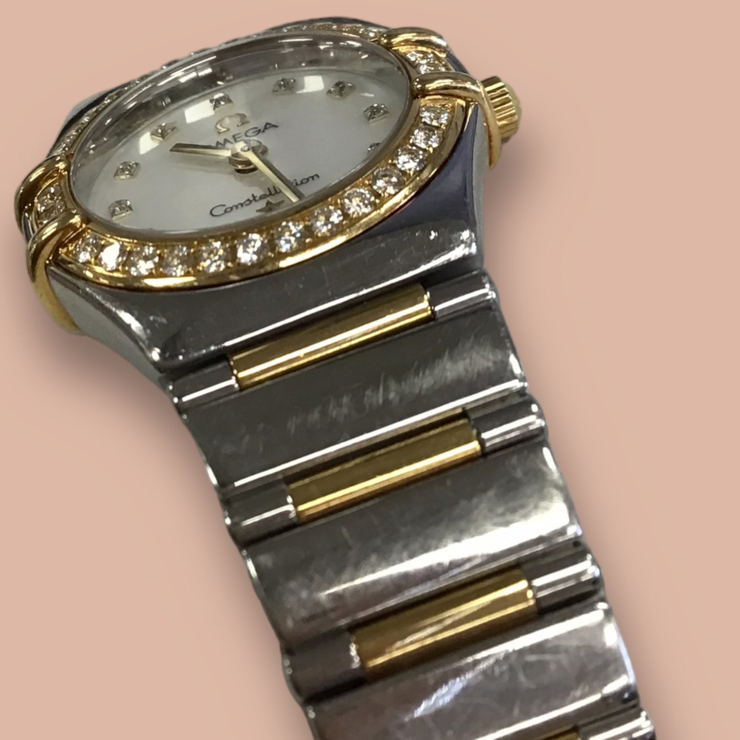 RESALE Omega Constellation '95 Diamond Bezel Gold and Stainless Steel Women's Watch