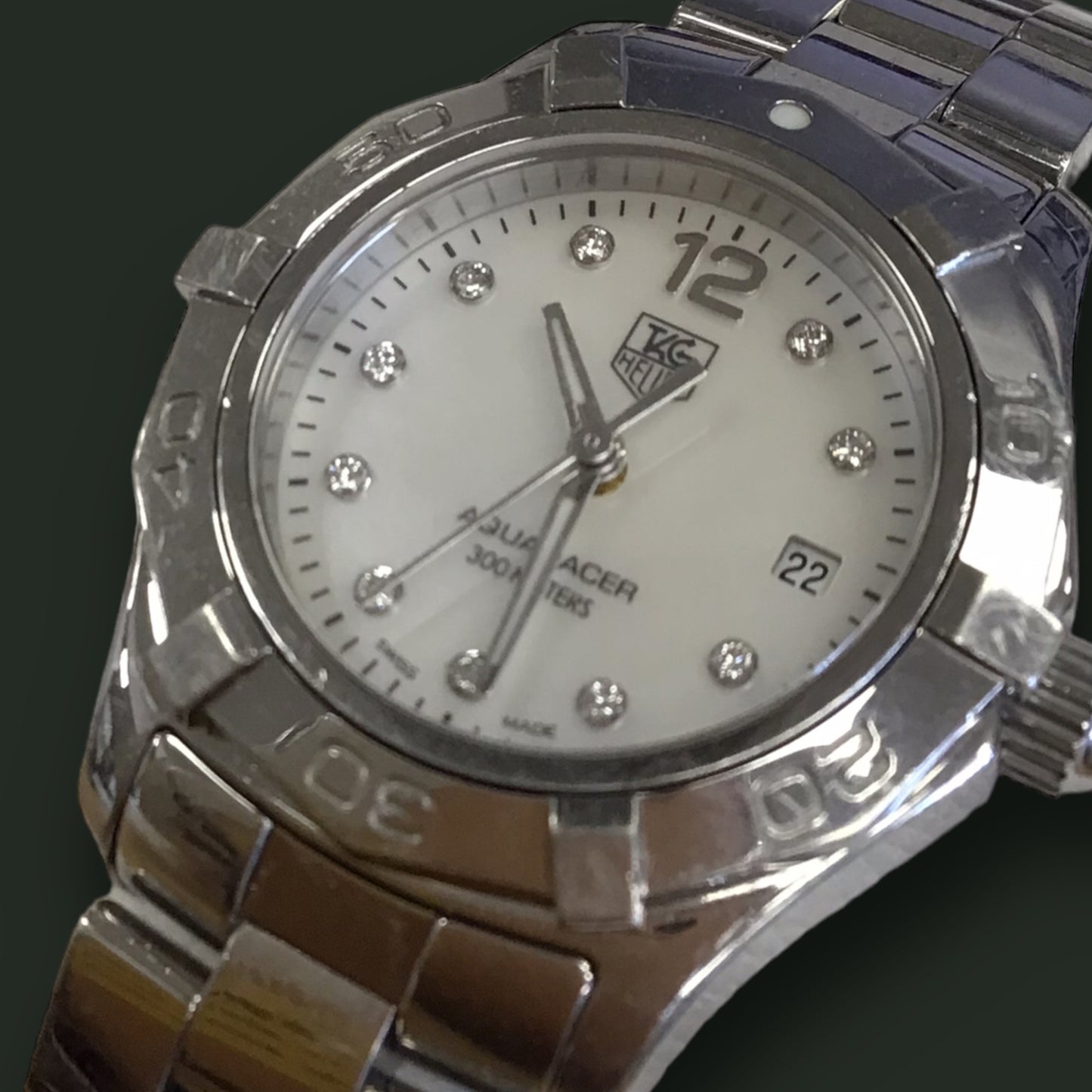 RESALE Tag Heuer AQUARACER WAY1313 BA0915 Diamond Quartz Mother of Pearl Watch