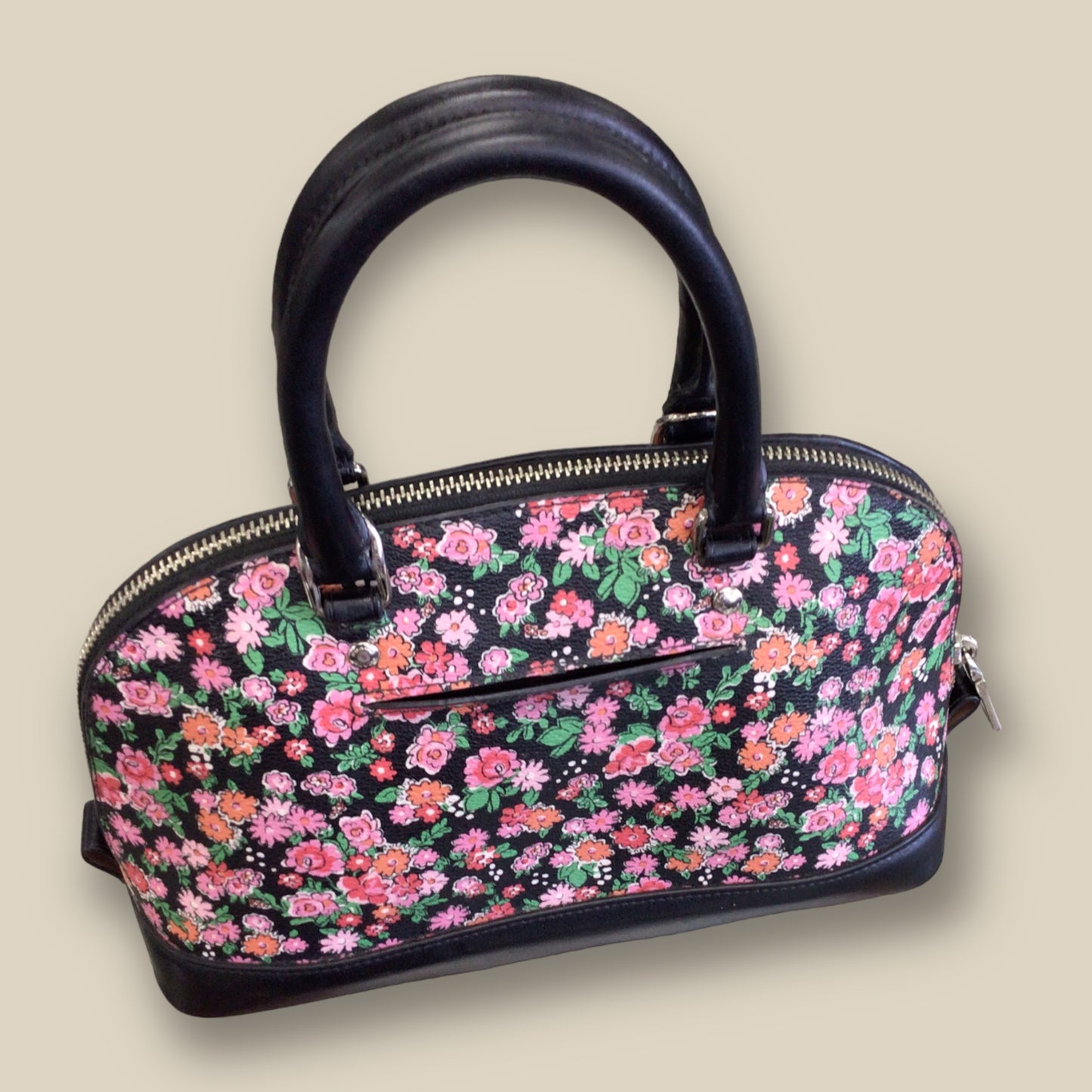 RESALE Coach Mini Sierra Satchel Posey Cluster Spring Floral Print Coated Canvas F57621