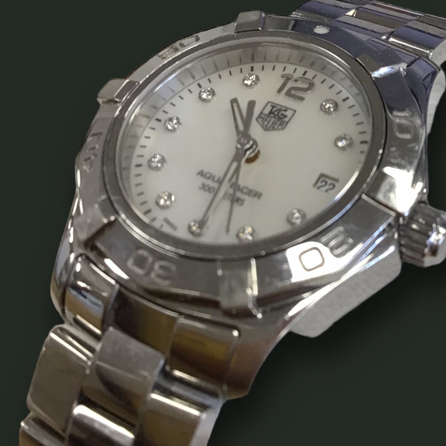 RESALE Tag Heuer AQUARACER WAY1313 BA0915 Diamond Quartz Mother of Pearl Watch