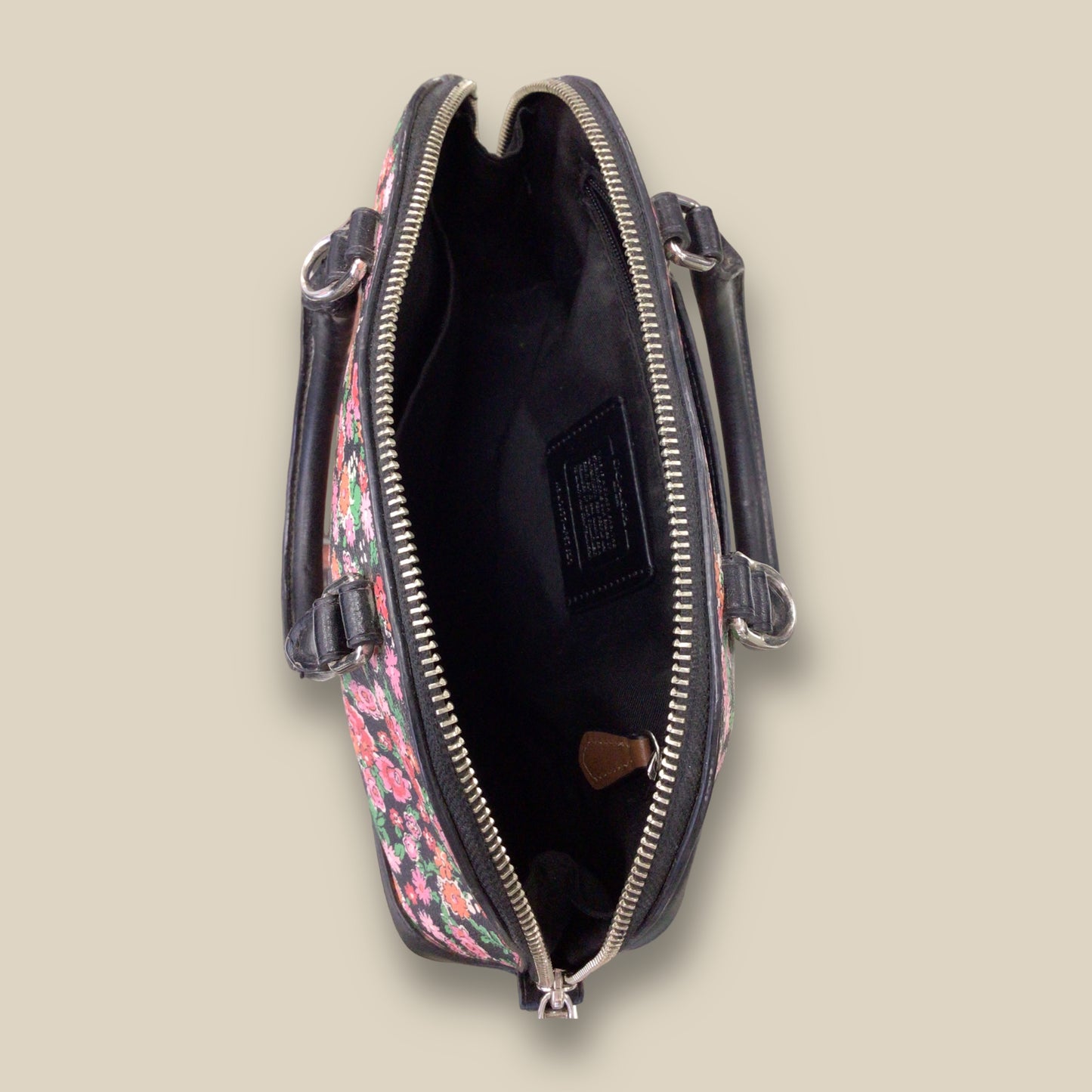 RESALE Coach Mini Sierra Satchel Posey Cluster Spring Floral Print Coated Canvas F57621