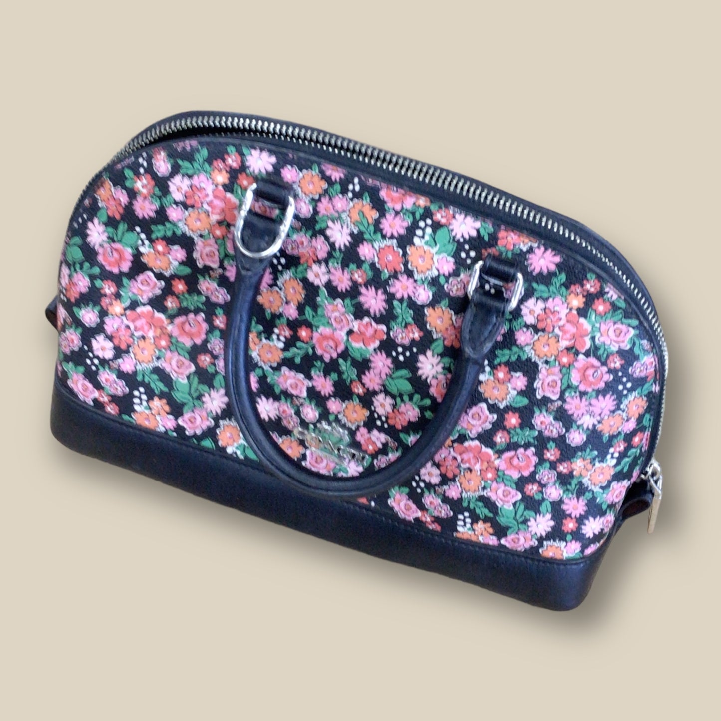 RESALE Coach Mini Sierra Satchel Posey Cluster Spring Floral Print Coated Canvas F57621