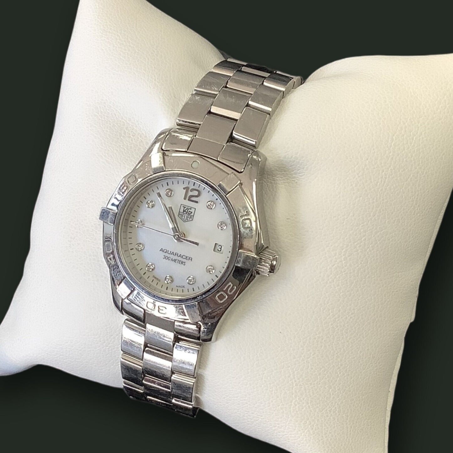 RESALE Tag Heuer AQUARACER WAY1313 BA0915 Diamond Quartz Mother of Pearl Watch