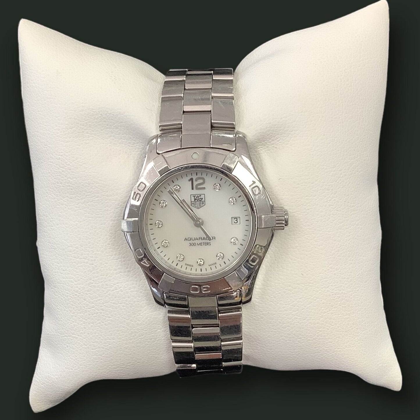 RESALE Tag Heuer AQUARACER WAY1313 BA0915 Diamond Quartz Mother of Pearl Watch