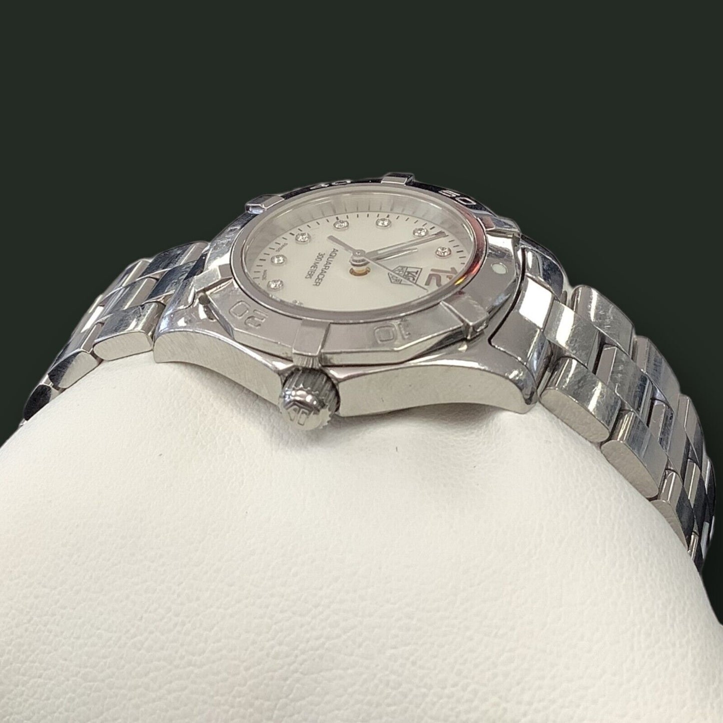 RESALE Tag Heuer AQUARACER WAY1313 BA0915 Diamond Quartz Mother of Pearl Watch