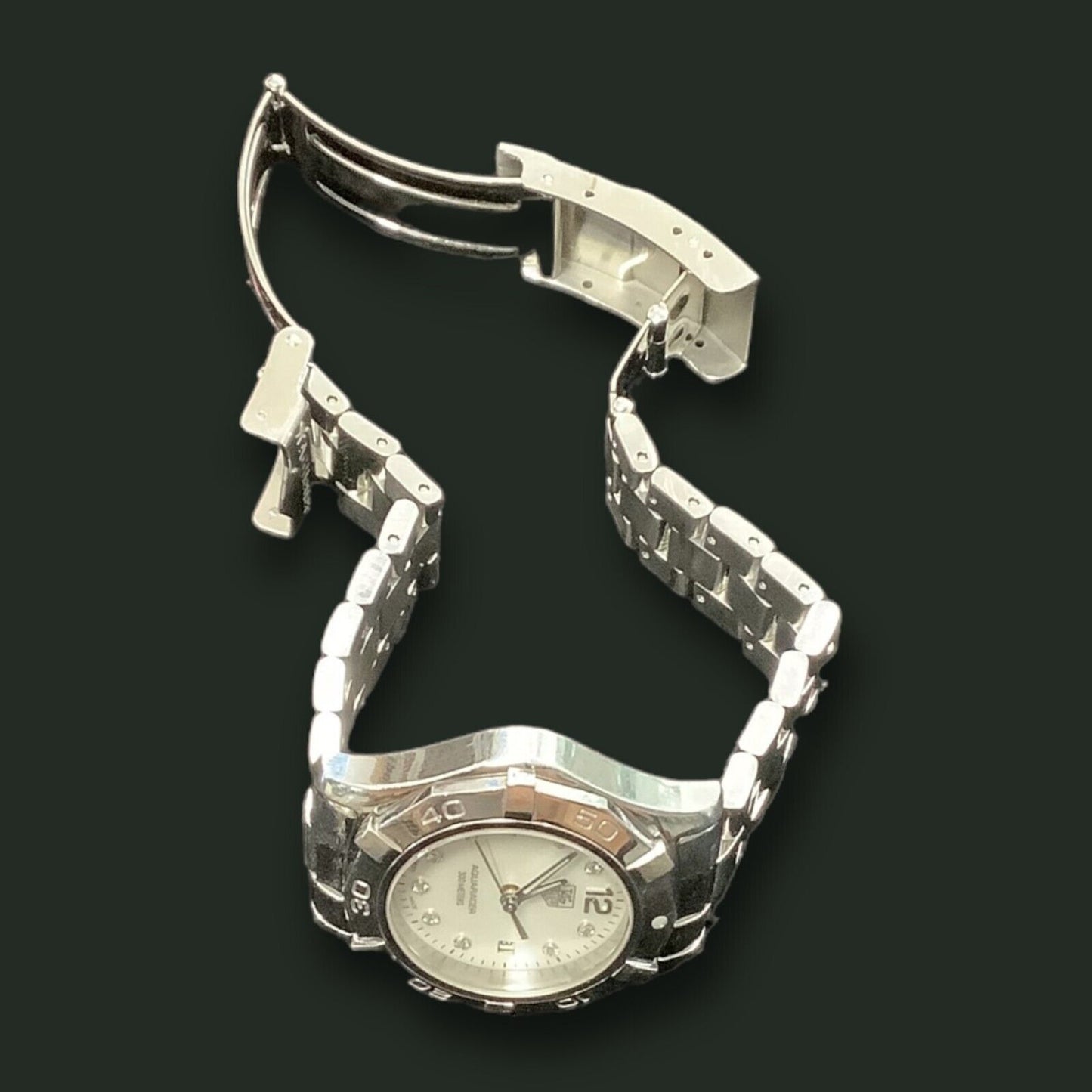 RESALE Tag Heuer AQUARACER WAY1313 BA0915 Diamond Quartz Mother of Pearl Watch