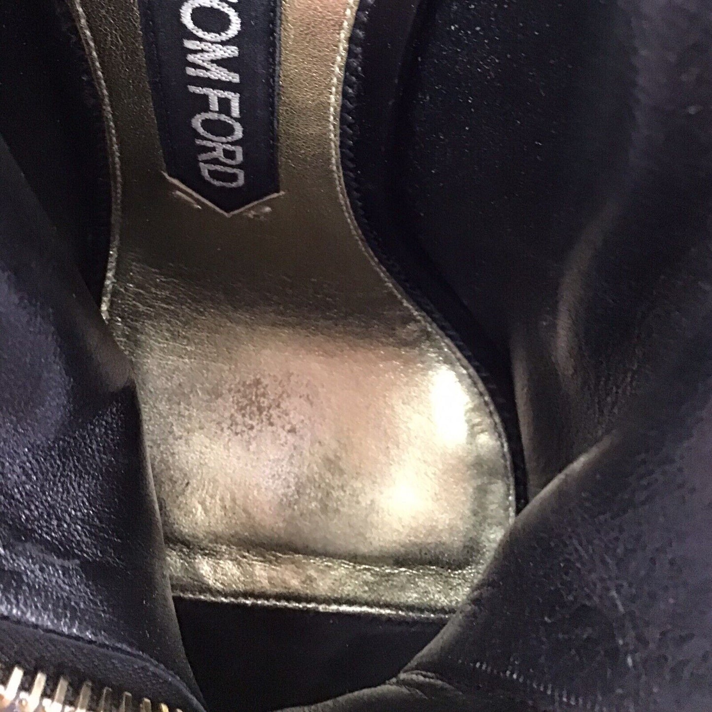 RESALE Size 41/9.5 Tom Ford Black Calf Hair Peep Toe Zip Booties W/ Original Box; $1390