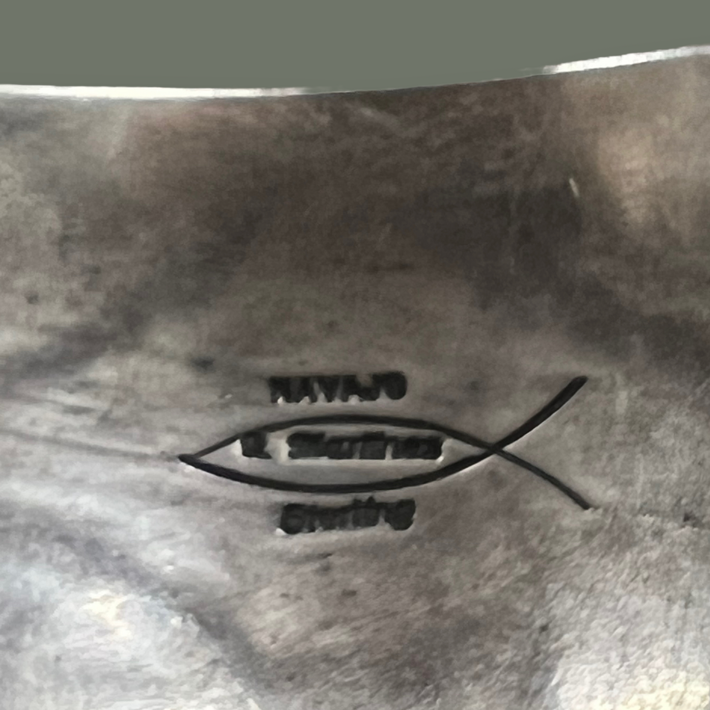 RESALE Large Sterling Silver Stamped Cuff by Rick Martinez