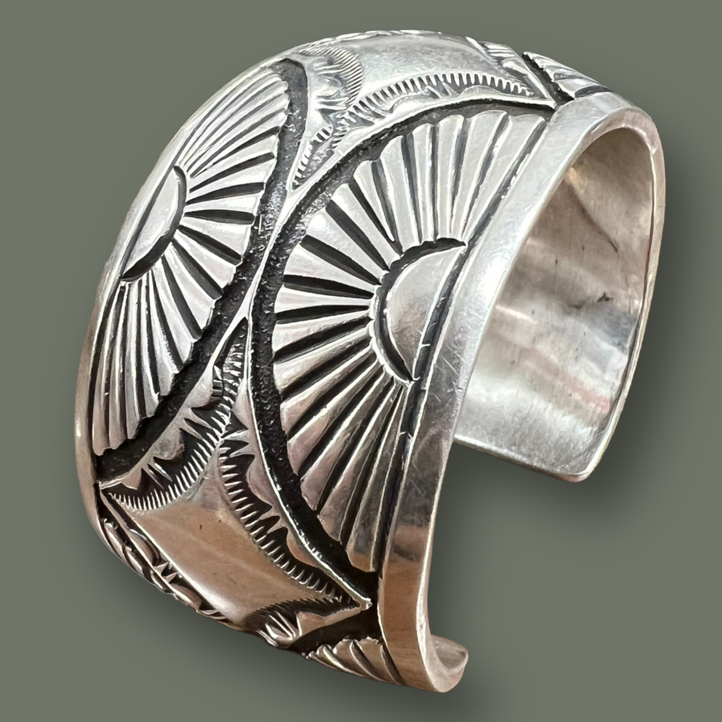 RESALE Large Sterling Silver Stamped Cuff by Rick Martinez