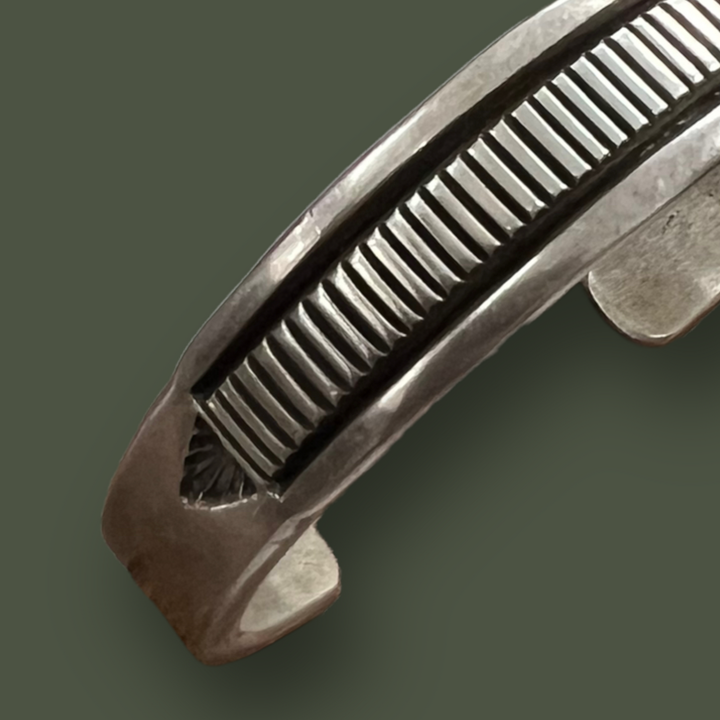 RESALE Heavy Sterling Silver Native Cuff Bracelet by Bruce Morgan