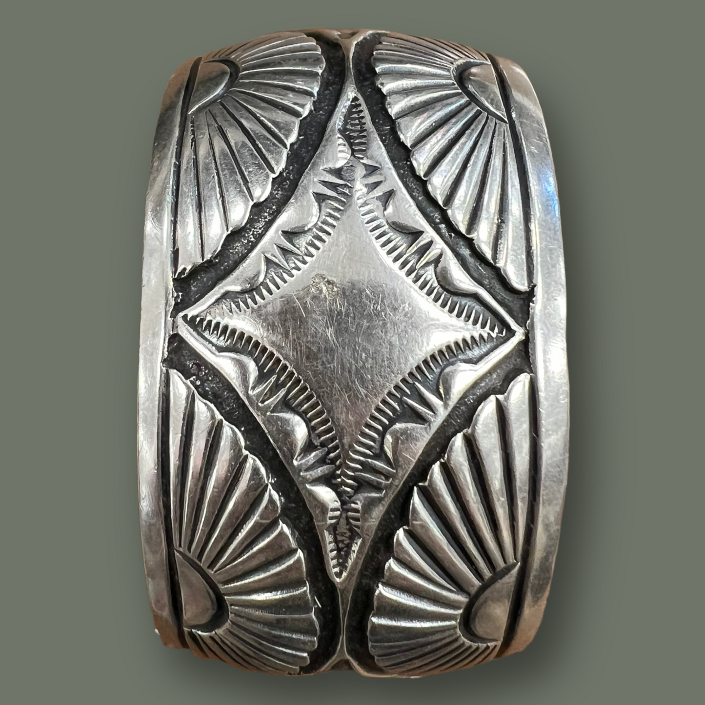 RESALE Large Sterling Silver Stamped Cuff by Rick Martinez
