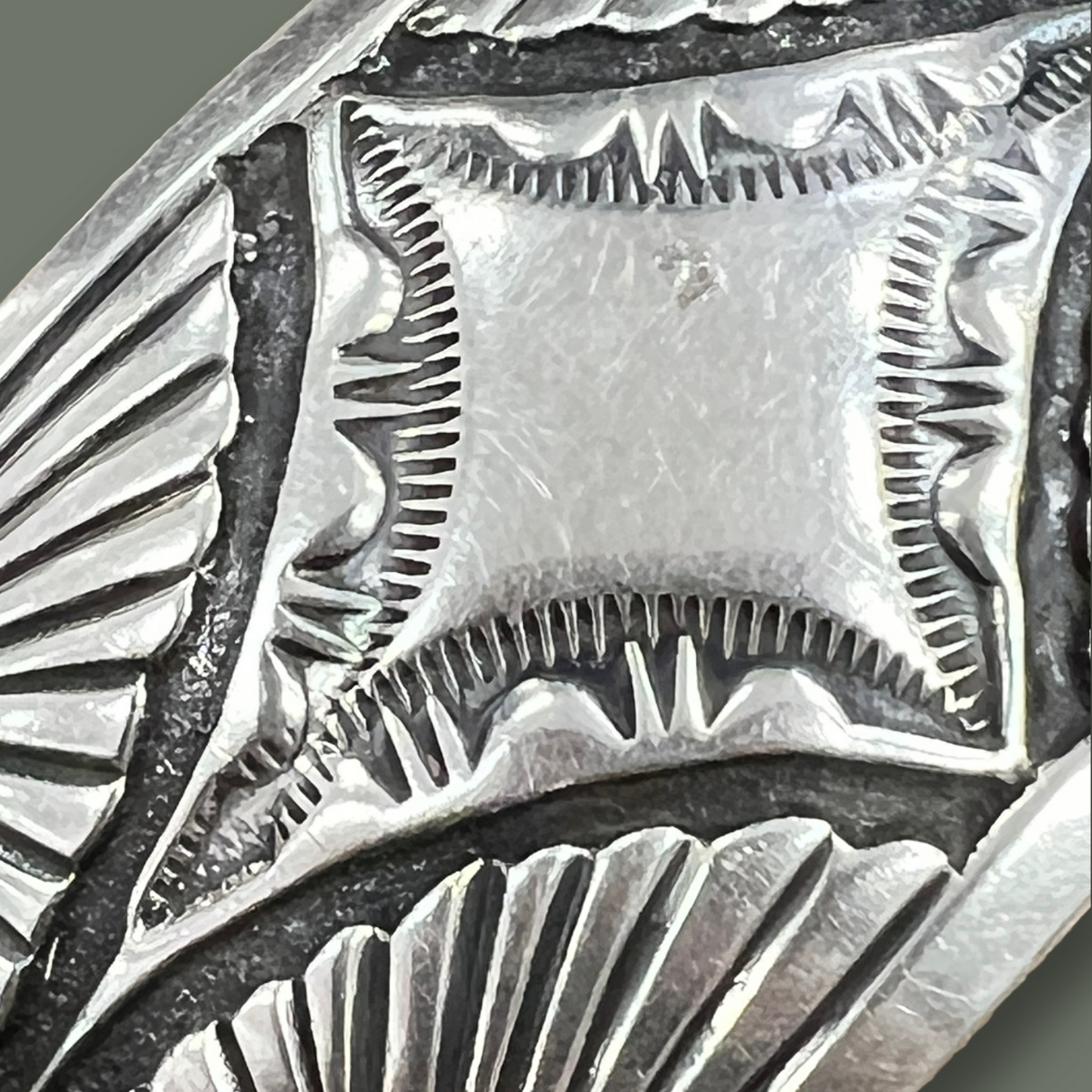 RESALE Large Sterling Silver Stamped Cuff by Rick Martinez
