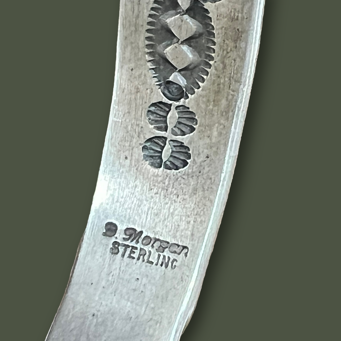 RESALE Heavy Sterling Silver Native Cuff Bracelet by Bruce Morgan