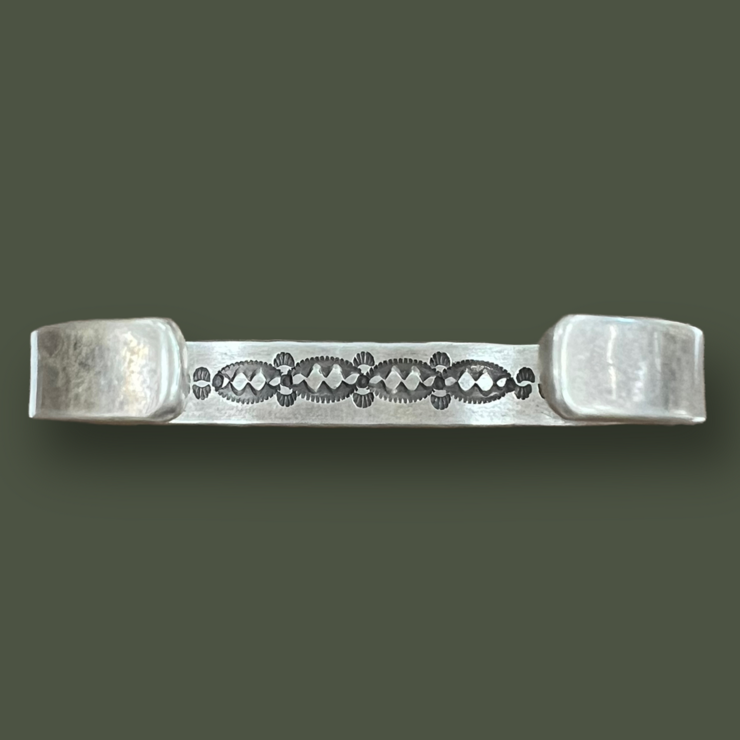 RESALE Heavy Sterling Silver Native Cuff Bracelet by Bruce Morgan