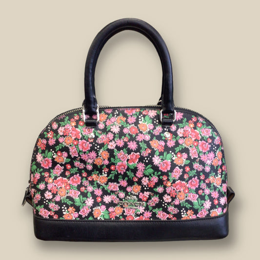 RESALE Coach Mini Sierra Satchel Posey Cluster Spring Floral Print Coated Canvas F57621