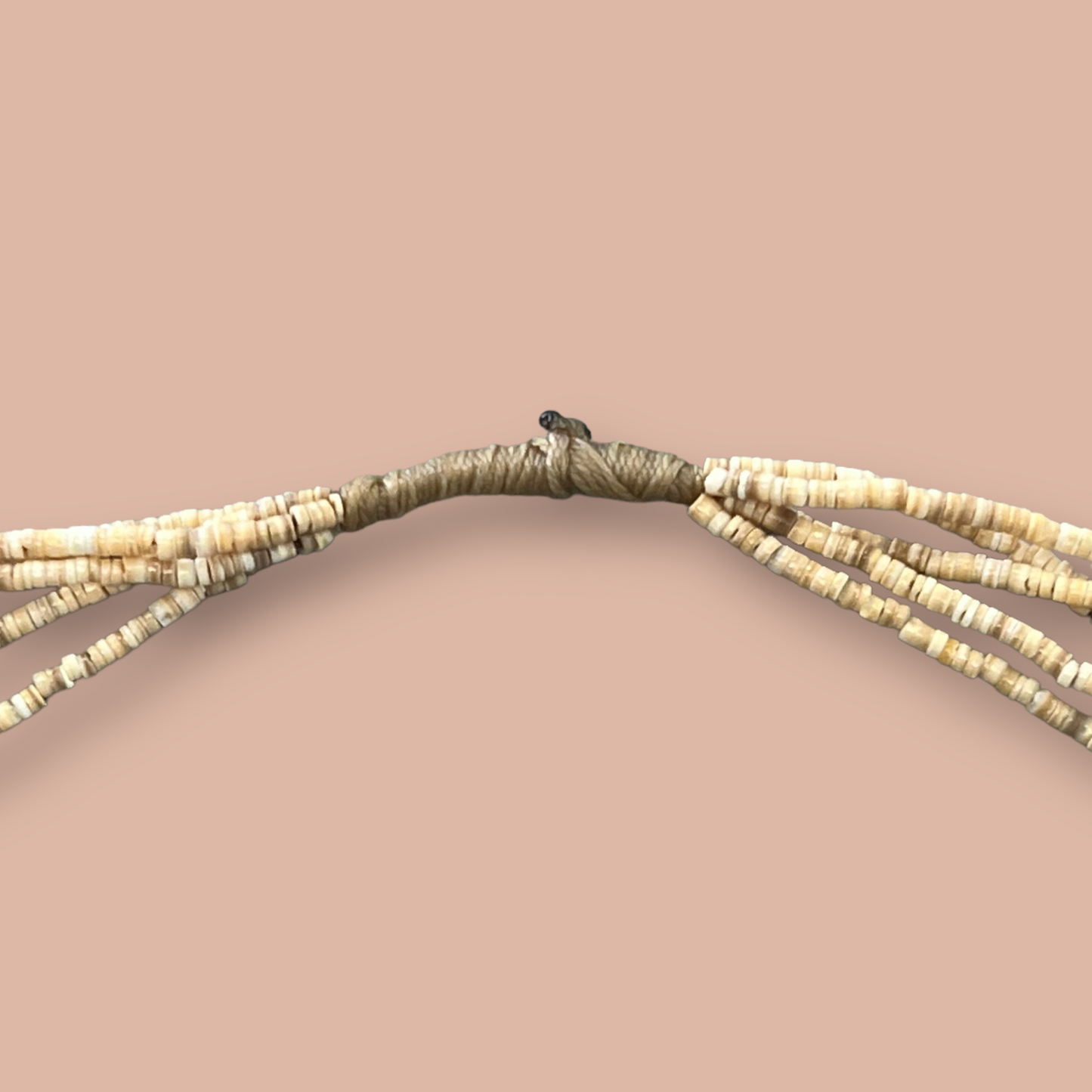 RESALE Five Strand Heishi and Coral Native Necklace with Squaw Wrap